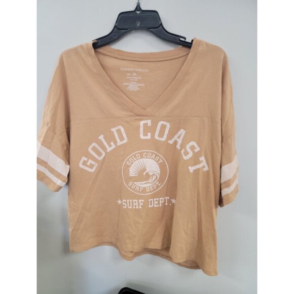 Vintage Gold Coast Surf Dept V-Neck Crop Top - Picture 3 of 5